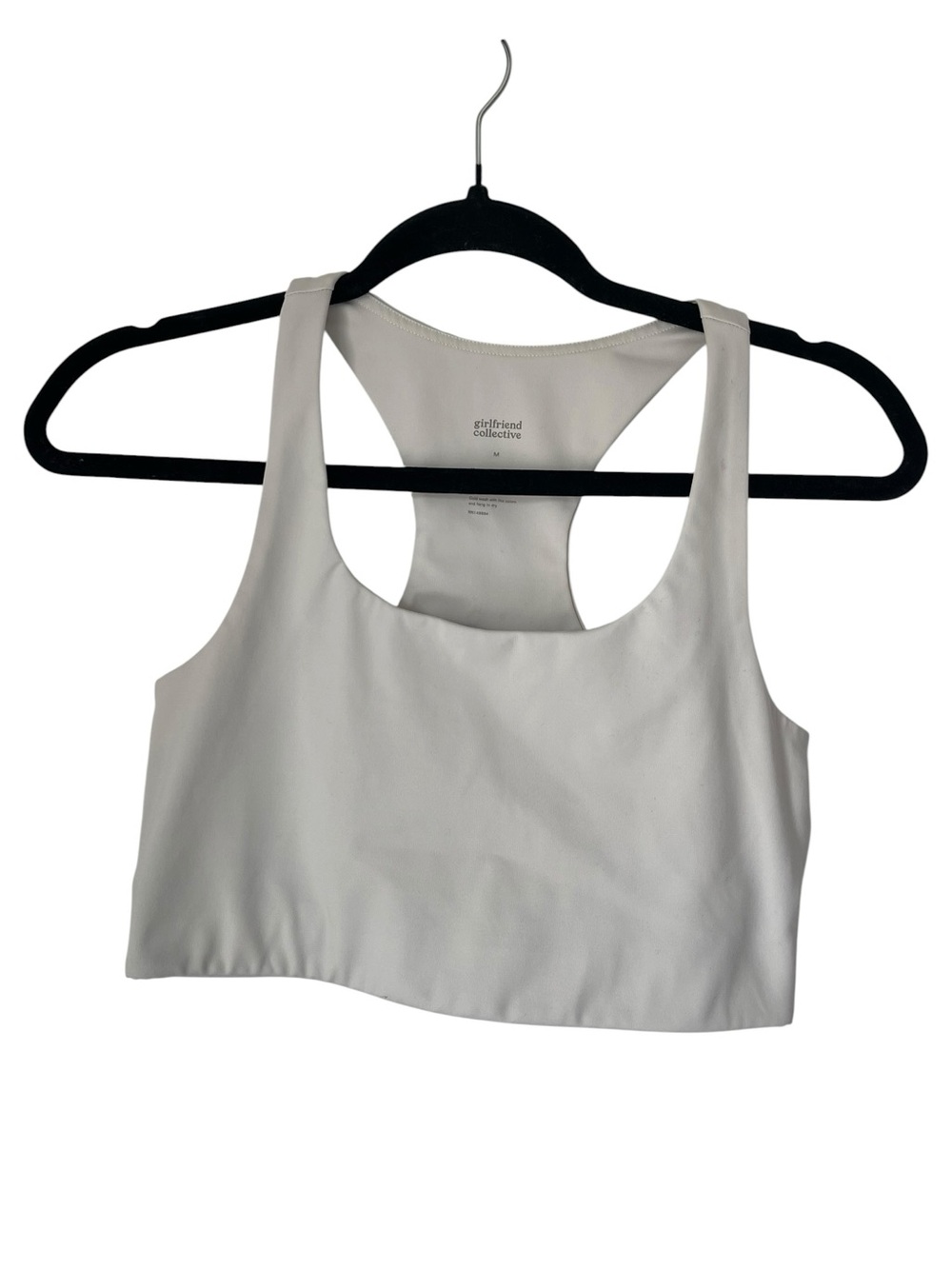 girlfriend collective White Scoop Neck Racerback Sports Bra